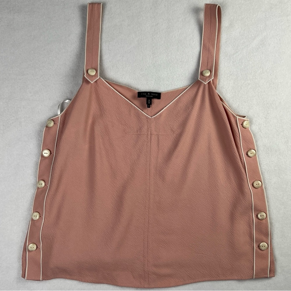 Rag and Bone Women's Tia Tank Viscose Twill Top Peach Pink Medium - Picture 2 of 6